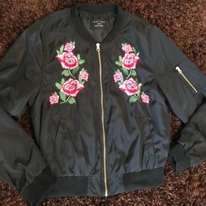 Embroidered floral bomber jacket!